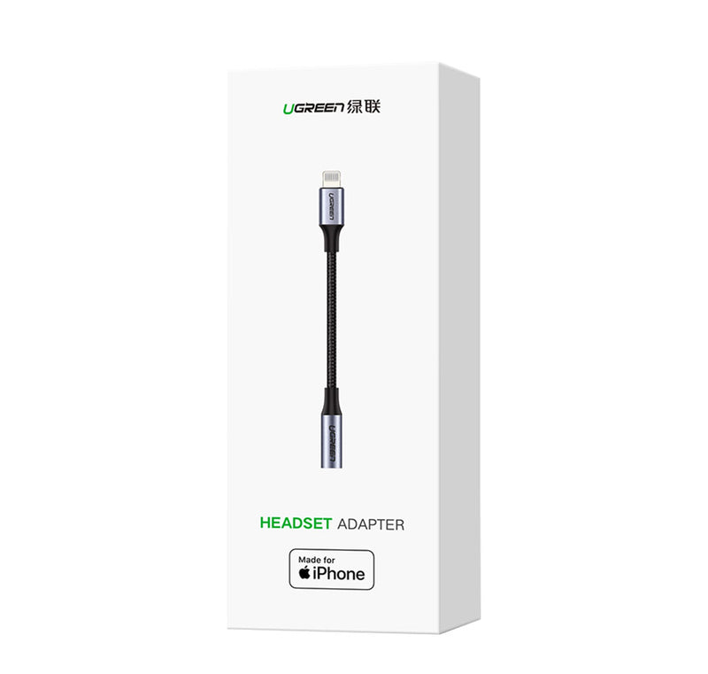 UGREEN Lightning to 3.5mm Headphone Adapter - Black/Grey - UG-30756