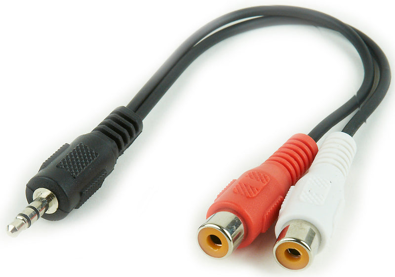 Cablexpert Jack To 2 Phono Female Adapter - 0.2M - CB-AV-JKTO2PHF