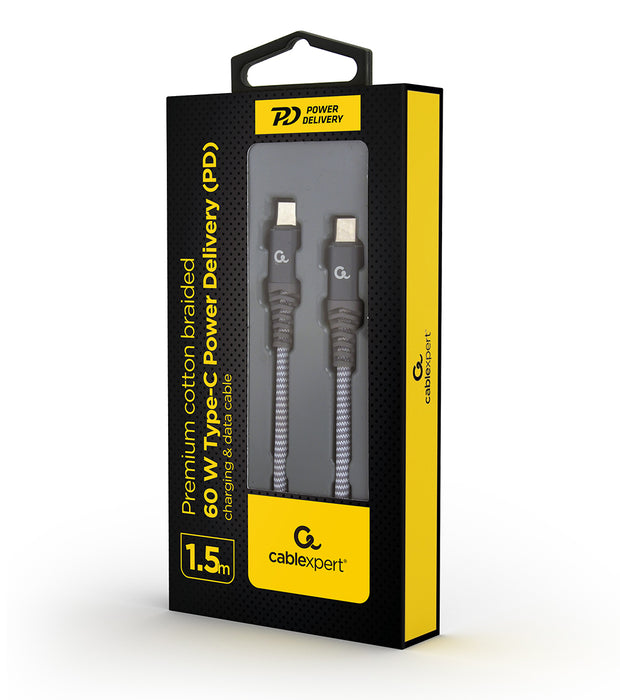 60W Type-C Power Delivery (PD) Premium Charging & Data Cable - 1.5M - CB-C2C-60W