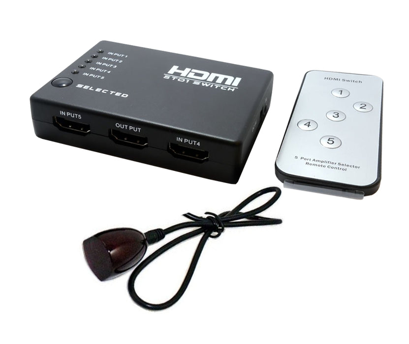 LMS DATA 5-Port Multimedia HDMI Switch With Remote Control - CB-DY-HDMI-SWITCH/5P
