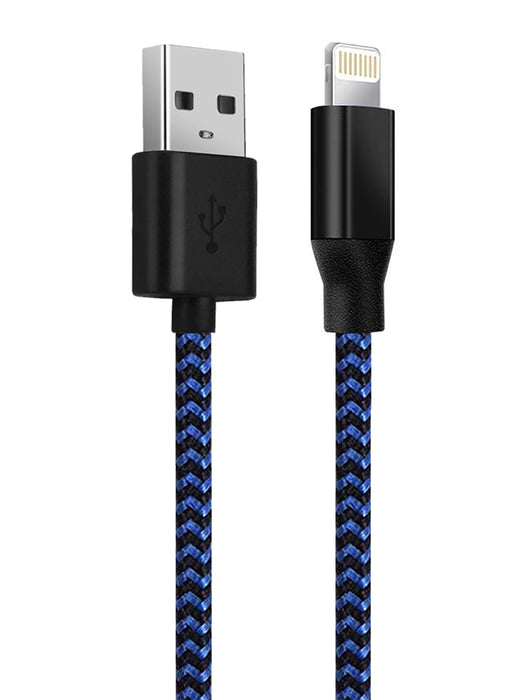 USB To Lightning Fast Sync And Fast Charging Braided Cable - Black - CB-LIGHT-BLK/1M