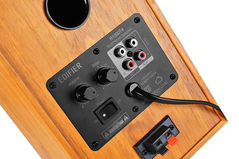 Edifier R1000T4 Active 2.0 Bookshelf Speaker System - Brown - CM-R1000T4/BRN