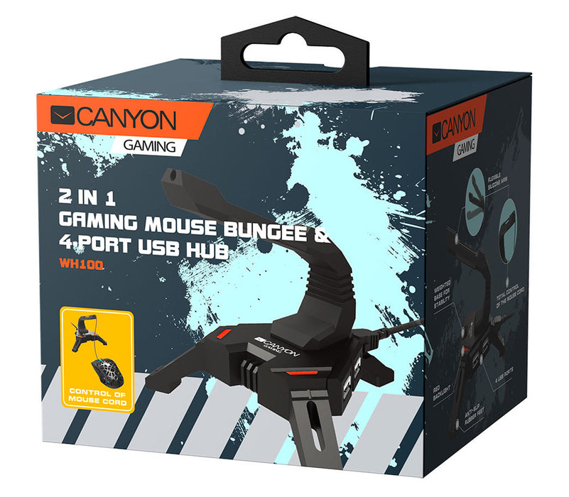 Canyon 2 In 1 Gaming Mouse Bungee & 4 Port USB Hub - CND-GWH100