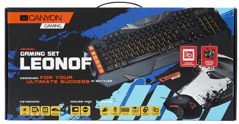 Canyon Leonof Keyboard/Mouse/Mouse Mat Gaming Set - CND-SGS01