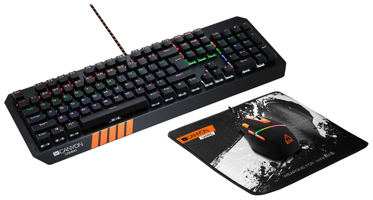 Canyon Nightflyer Keyboard/Mouse/Mouse Mat RGB Gaming Set - CND-SGS02
