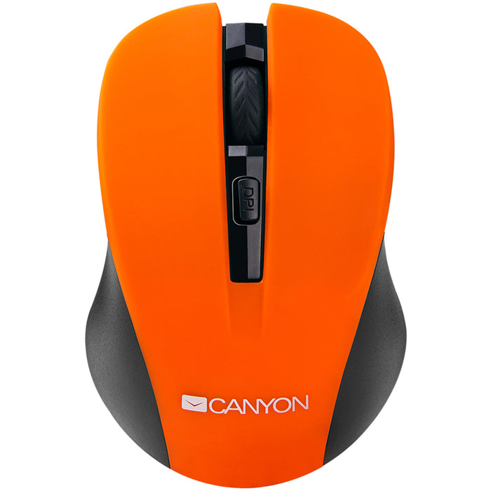 Canyon Comfort Wireless 4 Button Optical Mouse With Switchable DPI - Orange - CNE-CMSW1O