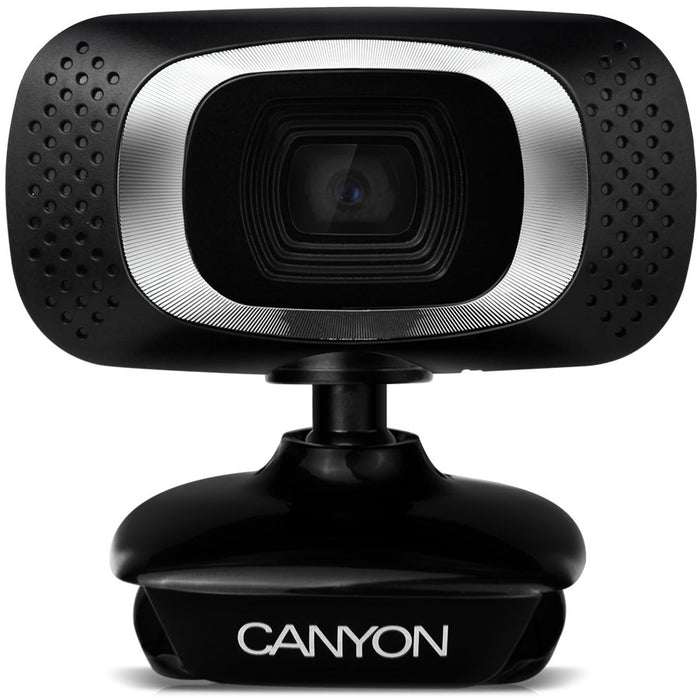 Canyon USB Webcam With Integrated Microphone - Black - CNE-CWC3
