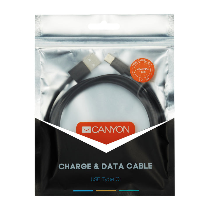 Canyon Charge & Data USB Type C Cable - 1.8 Metre - CNE-USBC2B