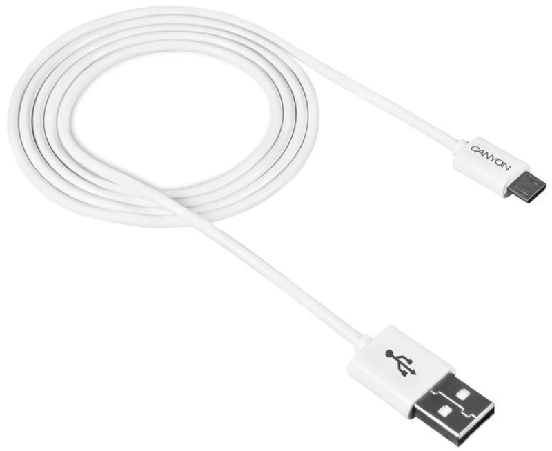 Canyon Simple Sync & Charge Micro USB 2.0 Cable - White - CNE-USBM1W