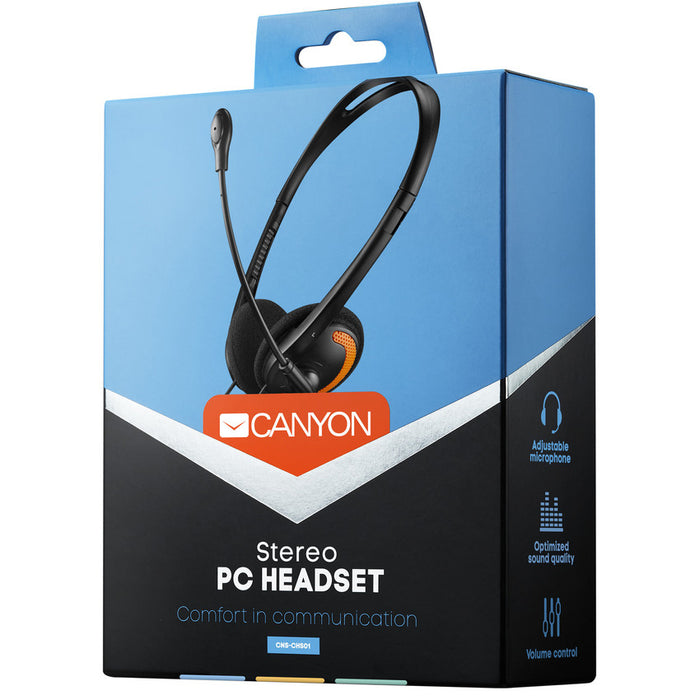 Canyon Stylish And Comfy Stereo PC Headset With Mic - CNS-CHS01BO