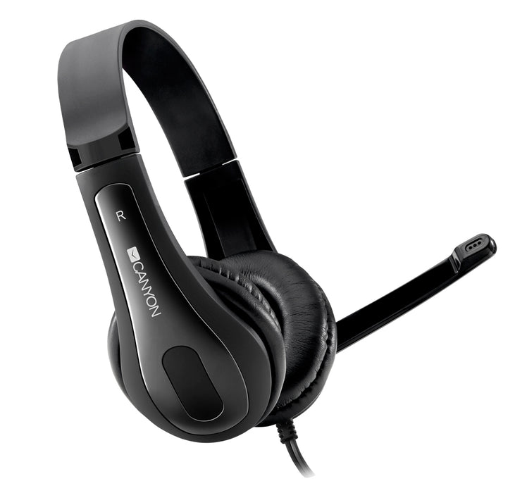 Canyon Wired PC Headset With Mic - Black - CNS-CHSC1B