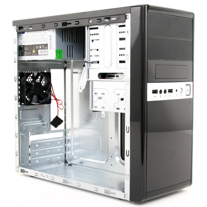 CiT 1016 Gloss Black/Silver Micro ATX Case With 500W PSU - CSE-1016
