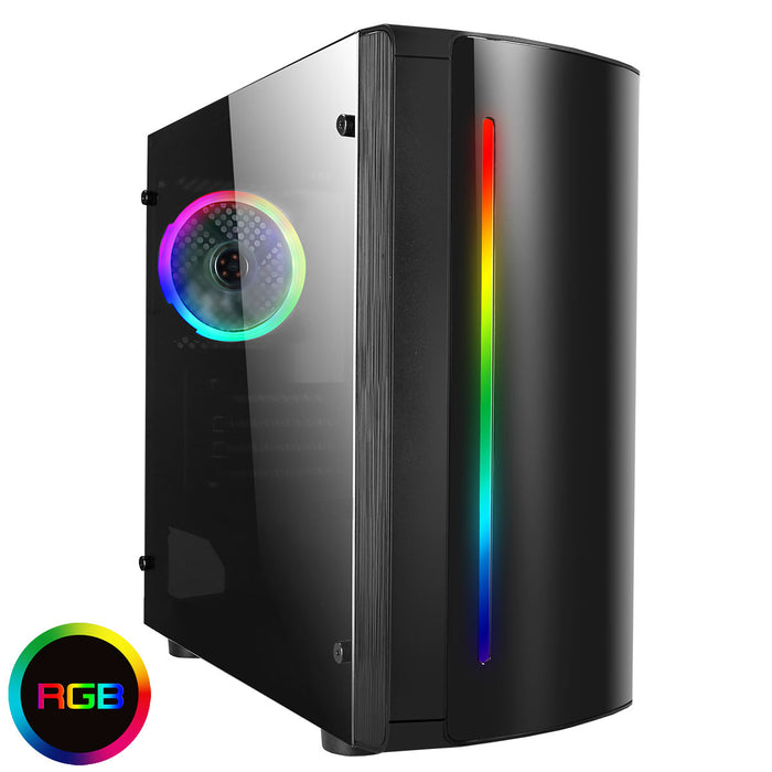 CiT Beam MATX RGB Rainbow Strip Gaming Case With Acrylic Side Panel - CSE-BEAM