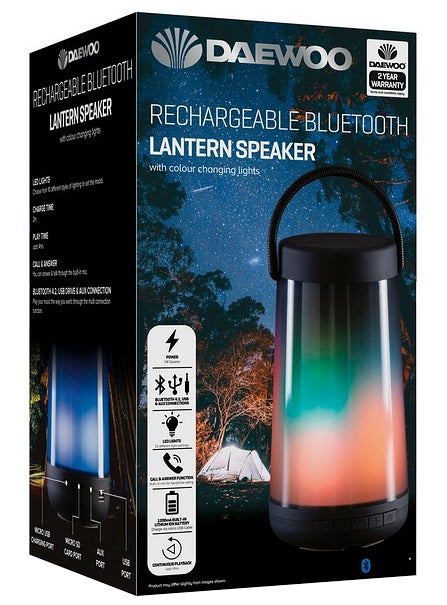 Daewoo Rechargeable Bluetooth Lantern Speaker With Colour Changing Lights - DAE-1370