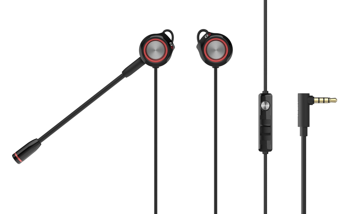 Edifier GM3SE In-Ear Gaming Earphones With Detachable Microphone For PC / Android / IOS & PS4 - Black & Red - EDFR-EAR-GM3SE-BLK/RED