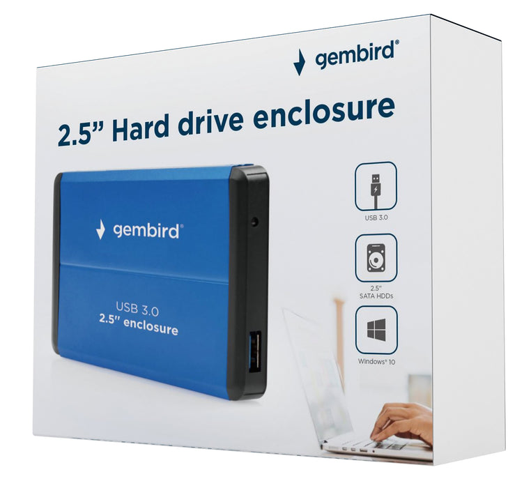 Gembird 2.5" USB 3.0 Hard Drive Enclosure - Blue - ENC-USB3-2.5/BLU