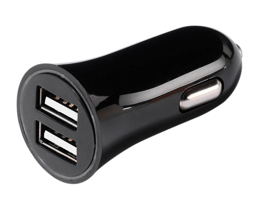 GVC 2.4A USB Port Fast Car Charger - Black - GVC-CU2BK
