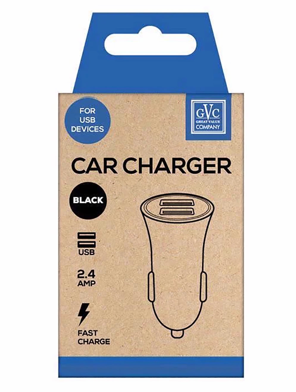 GVC 2.4A USB Port Fast Car Charger - Black - GVC-CU2BK — Digitek ...