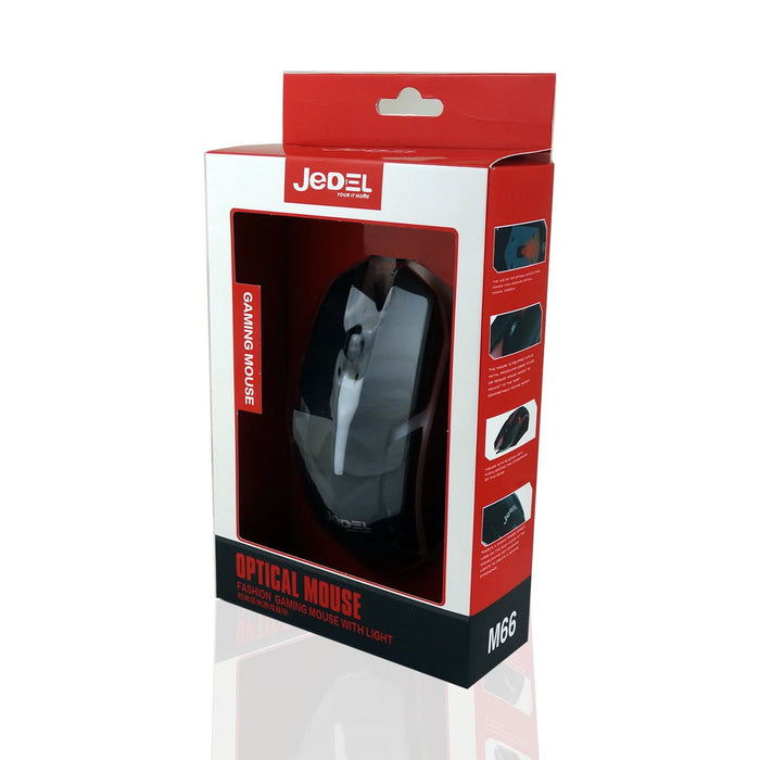 Jedel M66 7 Coloured Breathing LED USB Wired Gaming Mouse - MSE-JED-M66