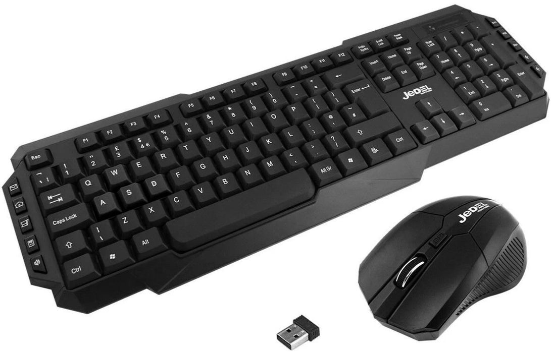 Jedel WS880 Wireless Gaming Keyboard And 3 Button Mouse Set - Black - KB-JED-WL880/BLACK