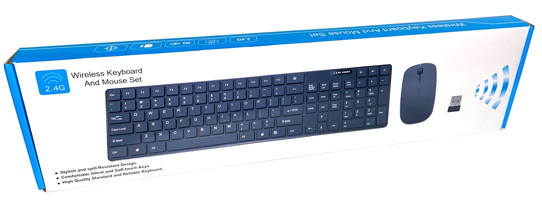 High Quality Wireless Keyboard & Mouse Desktop Combo - Black - KB-RF-888