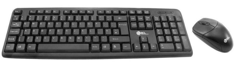BCL Full Sized Black USB Keyboard And Ergo Mouse Set – Wired - KB-LK500