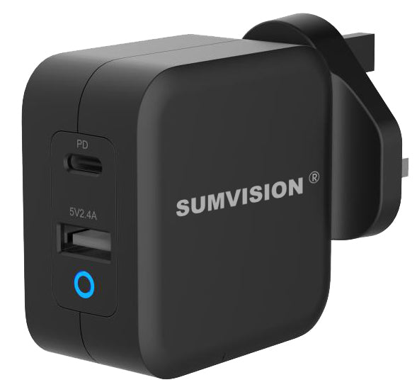 Sumvision 65W GaN USB Type C 3.0 2-Port Compact Charger - LPTP-TYPEC/65W