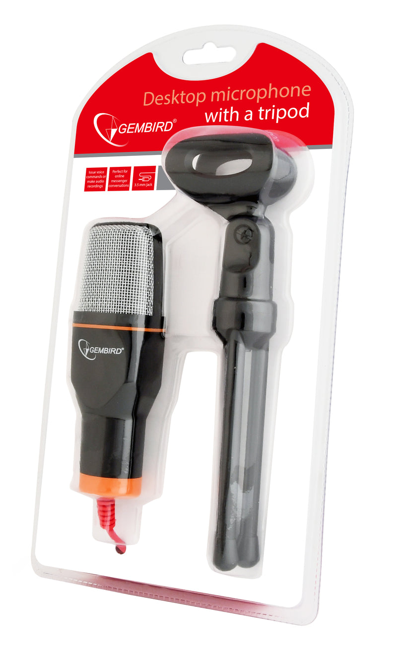 Gembird Desktop Microphone With Tripod - Black - MIC-DESK-01