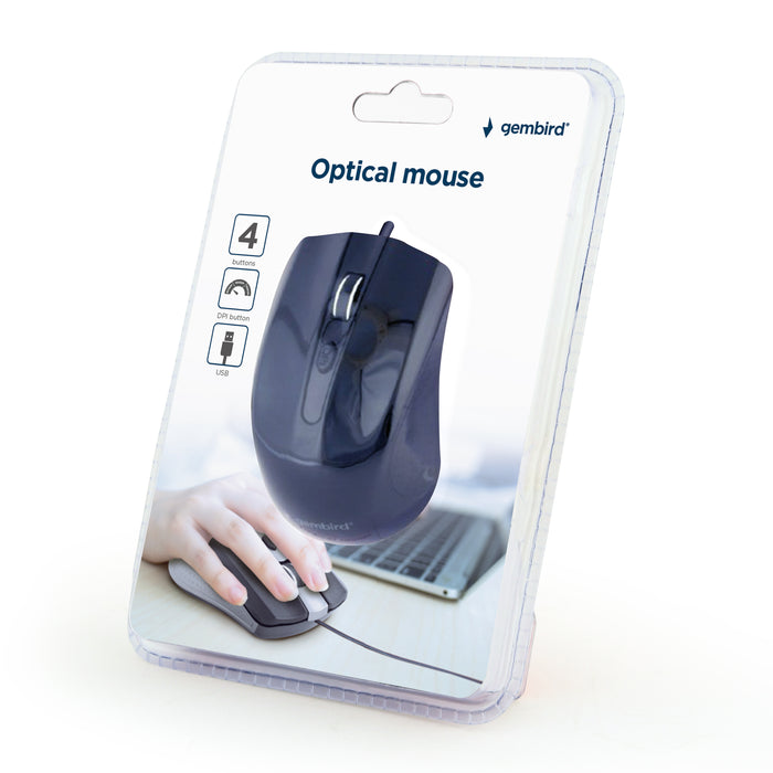Gembird 4-Button Wired Optical Mouse - MSE-4B-01
