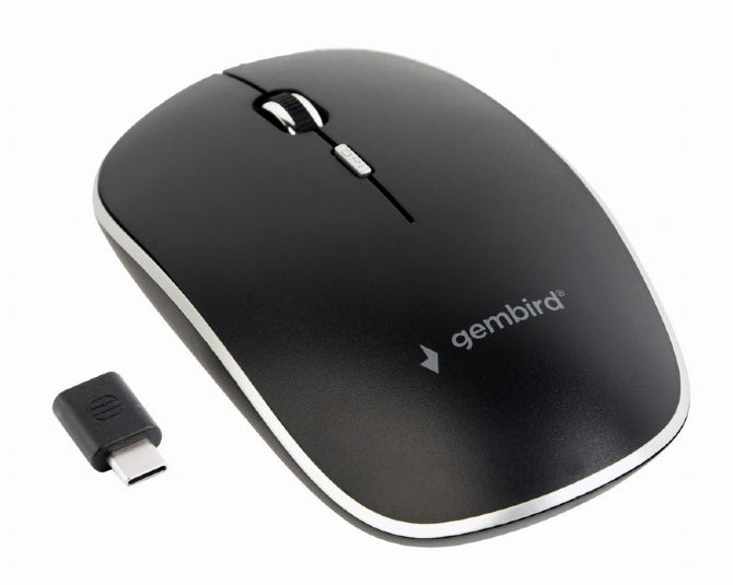 Gembird Type C Wireless Silent Optical PC Computer Mouse - Black - MSE-WL/USBC