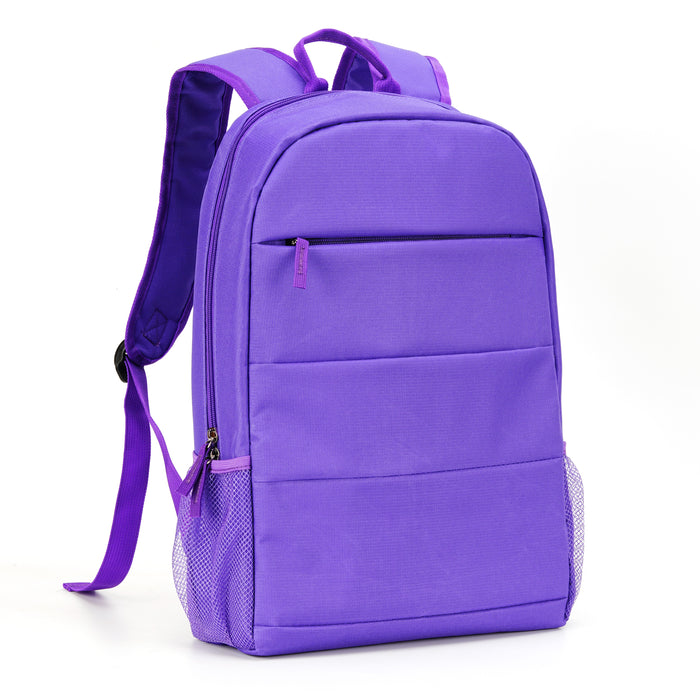 Laptop Backpack - Padded Section Holds Up To 15.6" Laptops - Purple - NB-BP-001/PPL