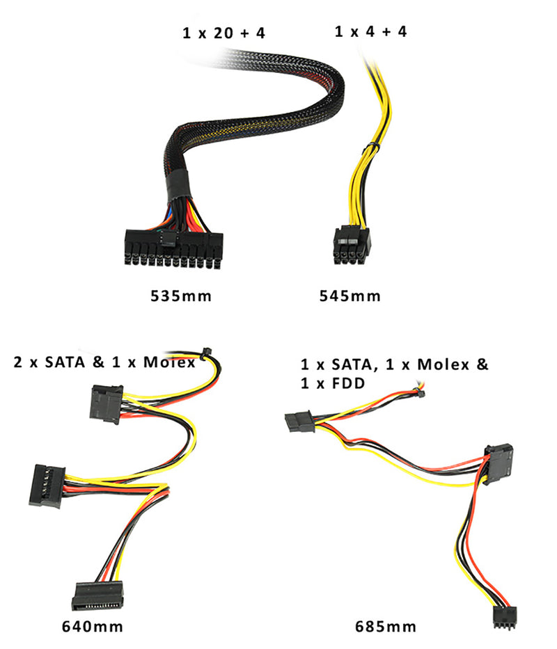 Builder Black Series 500W PSU - 12cm Fan - White Boxed - PSU-500