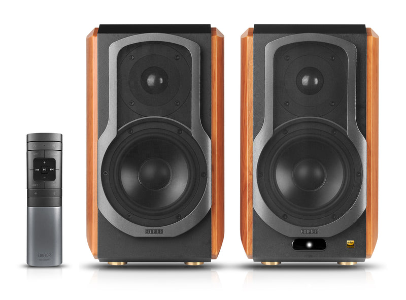 Edifier S1000W Wireless Hi-Fi Active 2.0 Bookshelf Speaker Set With Bluetooth & Airplay 2 - Brown - CM-S1000W/BRN