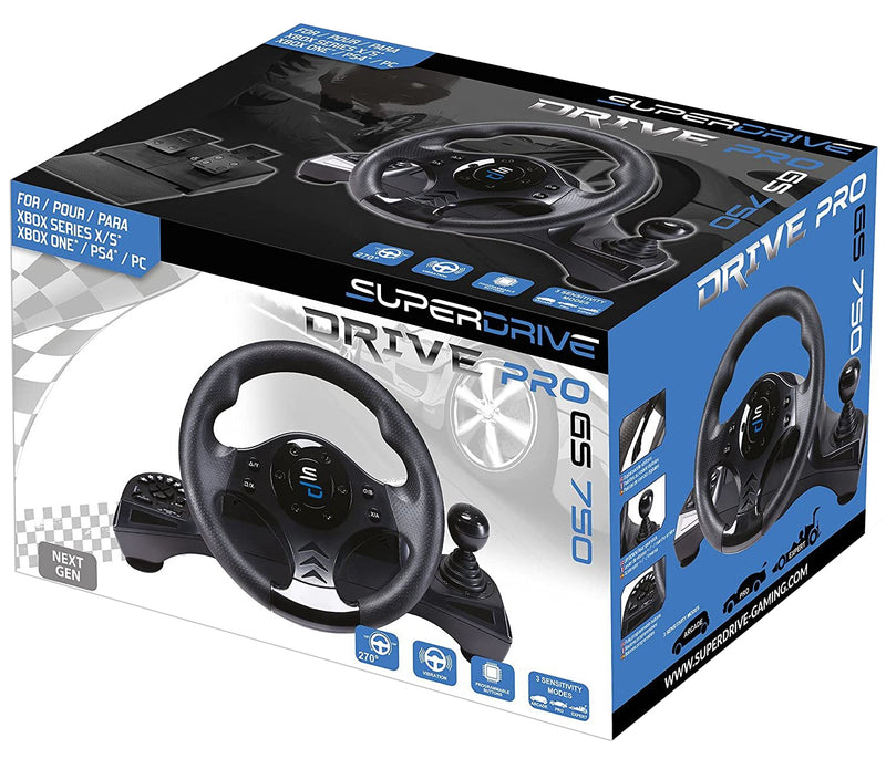 Subsonic GS750 Drive Pro Gaming Steering Wheel & Pedals For Xbox Series X/S, Xbox One, PS4 & PC - SUB-5156