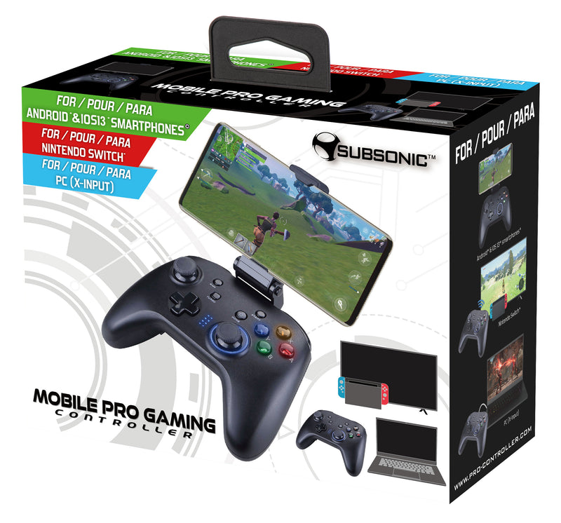 Subsonic Bluetooth Multi Platform Gaming Controller For Android, iOS, PC And Switch - Black - SUB-5558