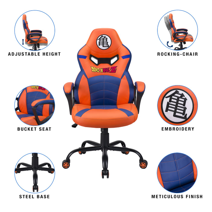 Subsonic Officially Licensed Dragon Ball Z Junior E-Sports Gaming Chair - Orange/Purple - SUB-5573/DBZ