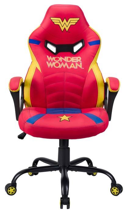 Subsonic Officially Licensed Wonder Woman Junior E-Sports Gaming Chair - Red/Yellow - SUB-5573/WW
