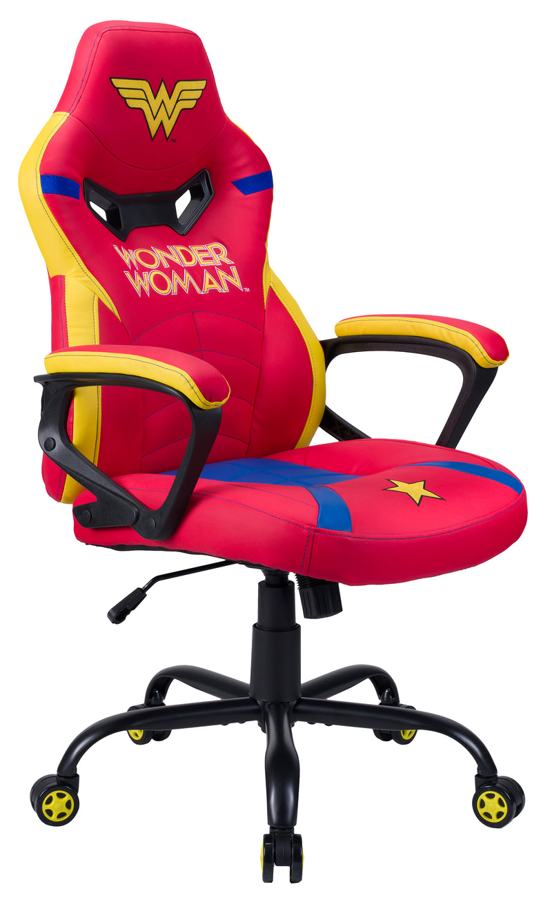 Subsonic Officially Licensed Wonder Woman Junior E-Sports Gaming Chair - Red/Yellow - SUB-5573/WW