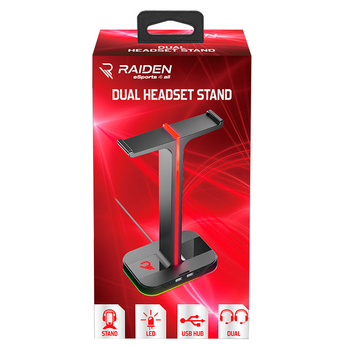 Subsonic Raiden Dual Headset Stand With RGB Lighting - SUB-5579/RAI