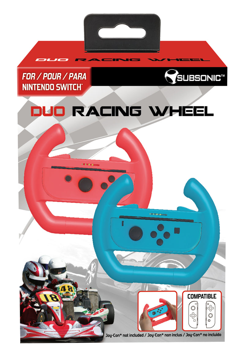 Subsonic Duo Racing Wheels For Nintendo Switch Joy-Cons - Red & Blue - SUB-5597