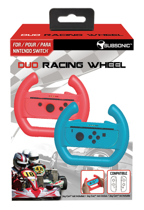Subsonic Duo Racing Wheels For Nintendo Switch Joy-Cons - Red & Blue - SUB-5597