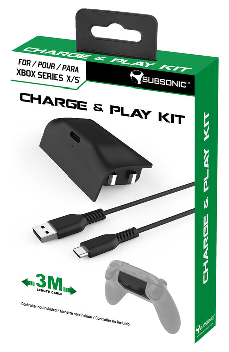 Subsonic Charge & Play Battery Pack Kit For Xbox Series X Controller - Black - SUB-5603
