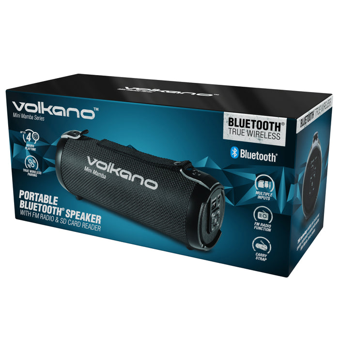 Volkano Mini Mamba Portable Wireless Bluetooth Speaker - Black - VOLK-3201