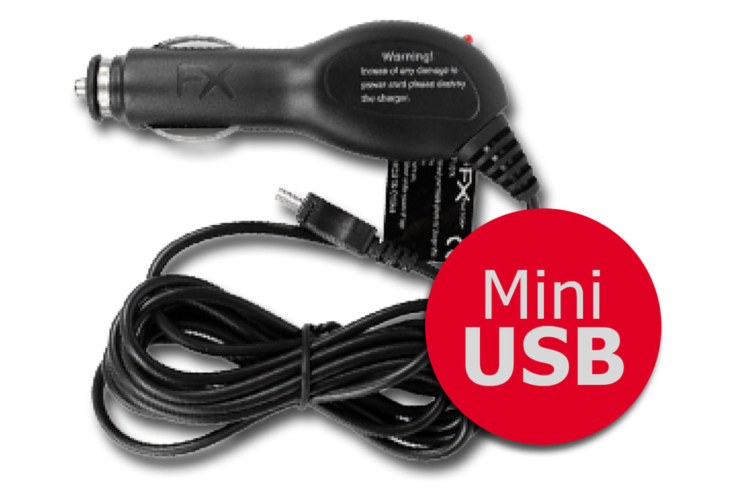 The FX Factory Long Lead 2M Car Charger - Mini USB - AQ-CAR-2M-MINI