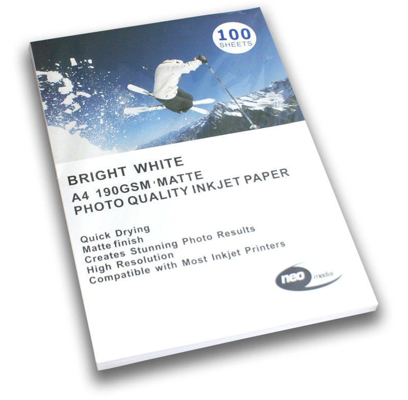A4 190GSM Matte Photo Quality Inkjet Paper - MATT-190