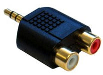 3.5mm Stereo Jack To 2 x Phono Socket Adapter - CB-AV-JK2PHSPLIT