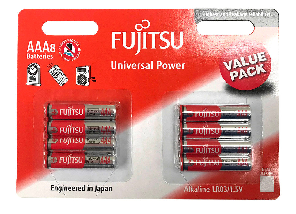 Fujitsu AAA ALK Battery 8 Pack - BATT-FUJ-AAA/8