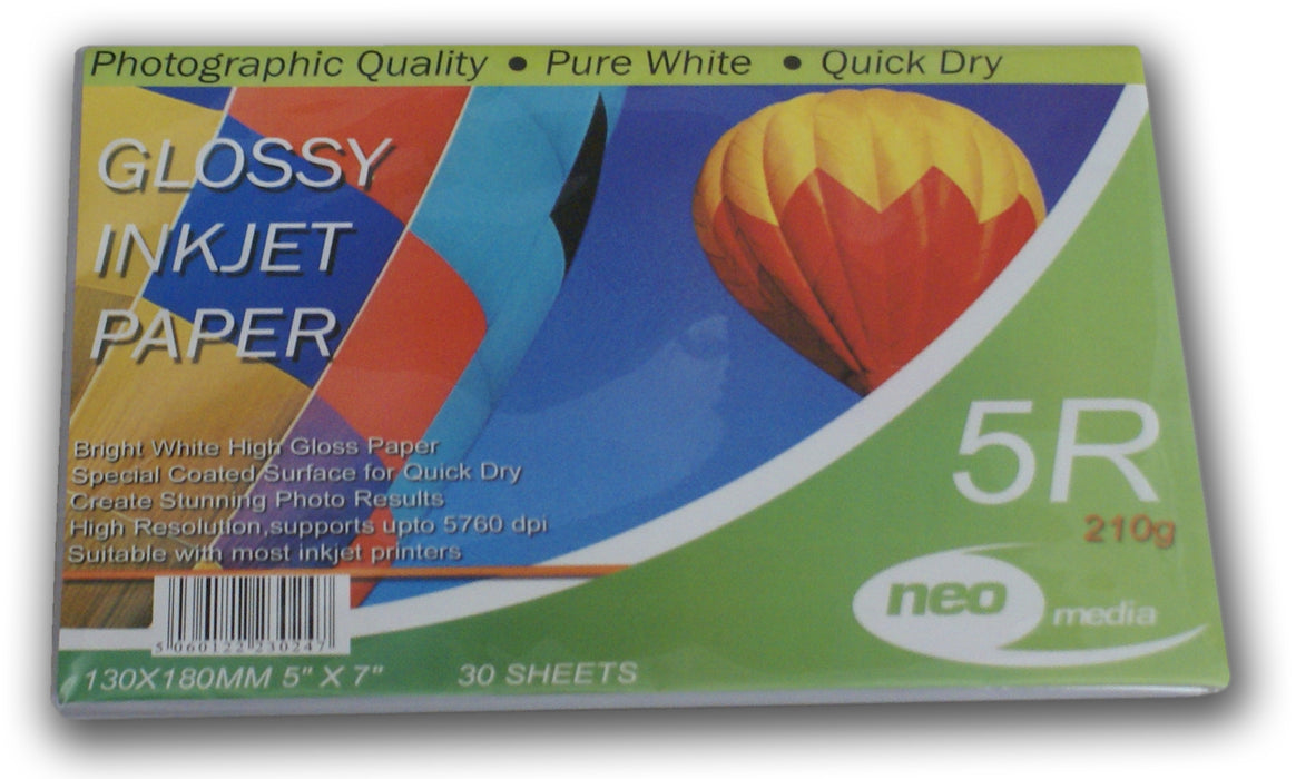 Glossy Inkjet Paper 5" x 7" - GLOSS-210/7X5