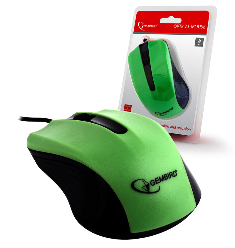 Gembird MUS-101 Compact & Lightweight 1200DPI High Precision Mouse In Green - MSE-OP101/GREEN