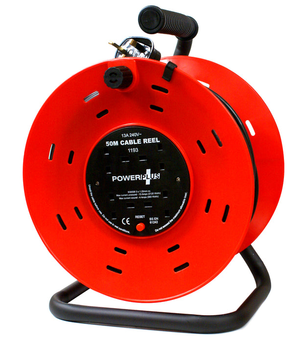 4 Way Extension Reel 13A With Thermal Cut-Out Switch - 50 Metre - PP-REEL-50M